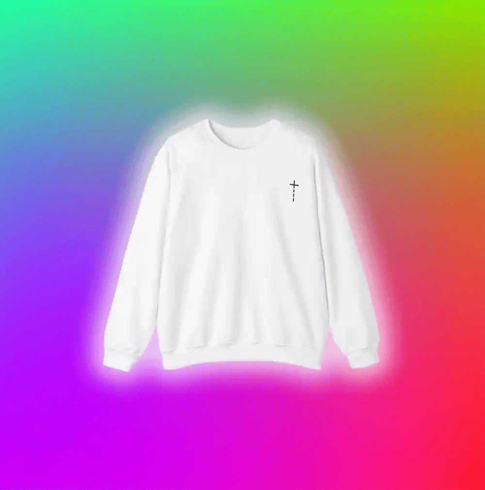 Lyfted's Basics Christian Crewneck Front White
