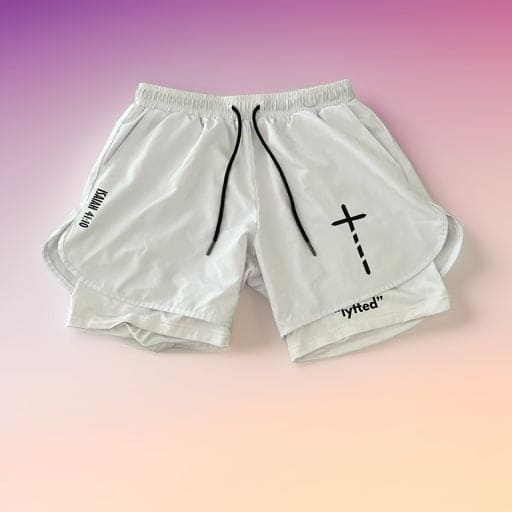 Lyfted's Christian Gym Short Front White