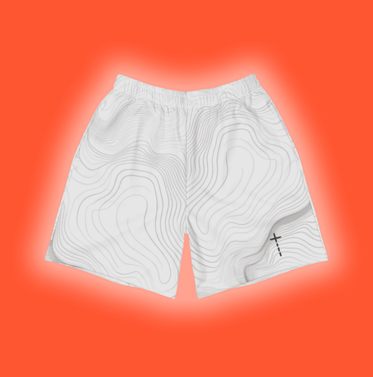 Lyfted's White Swirl Swim Shorts Front