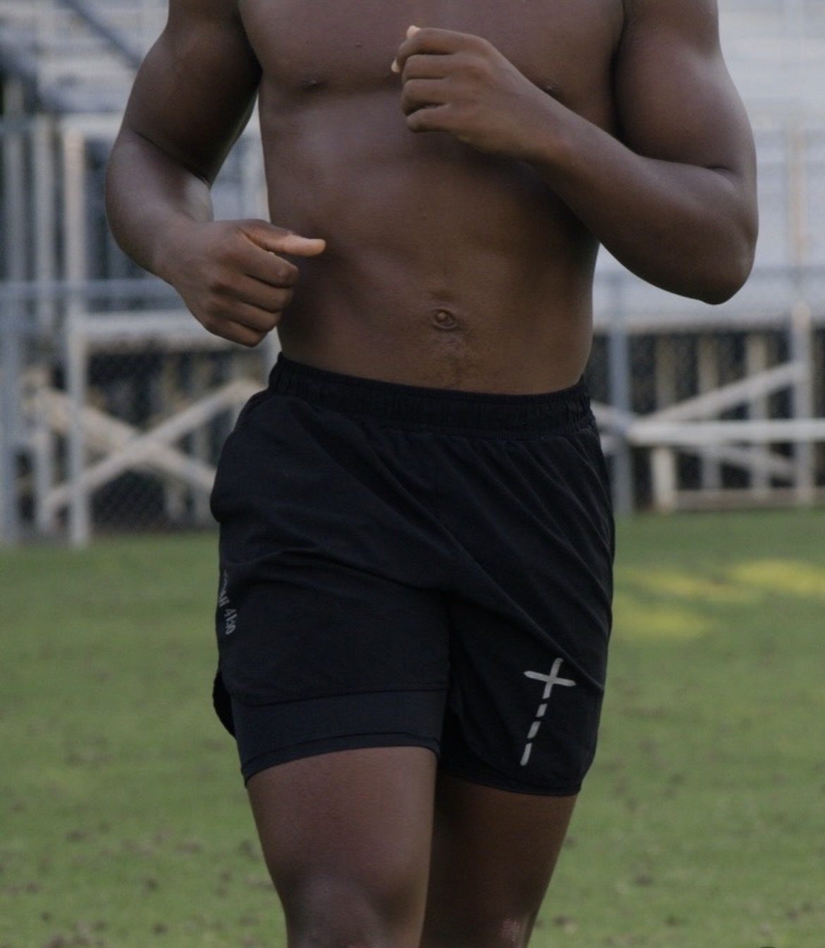 LYFTED sponsored athlete Nate training in LYFTED Christian shorts