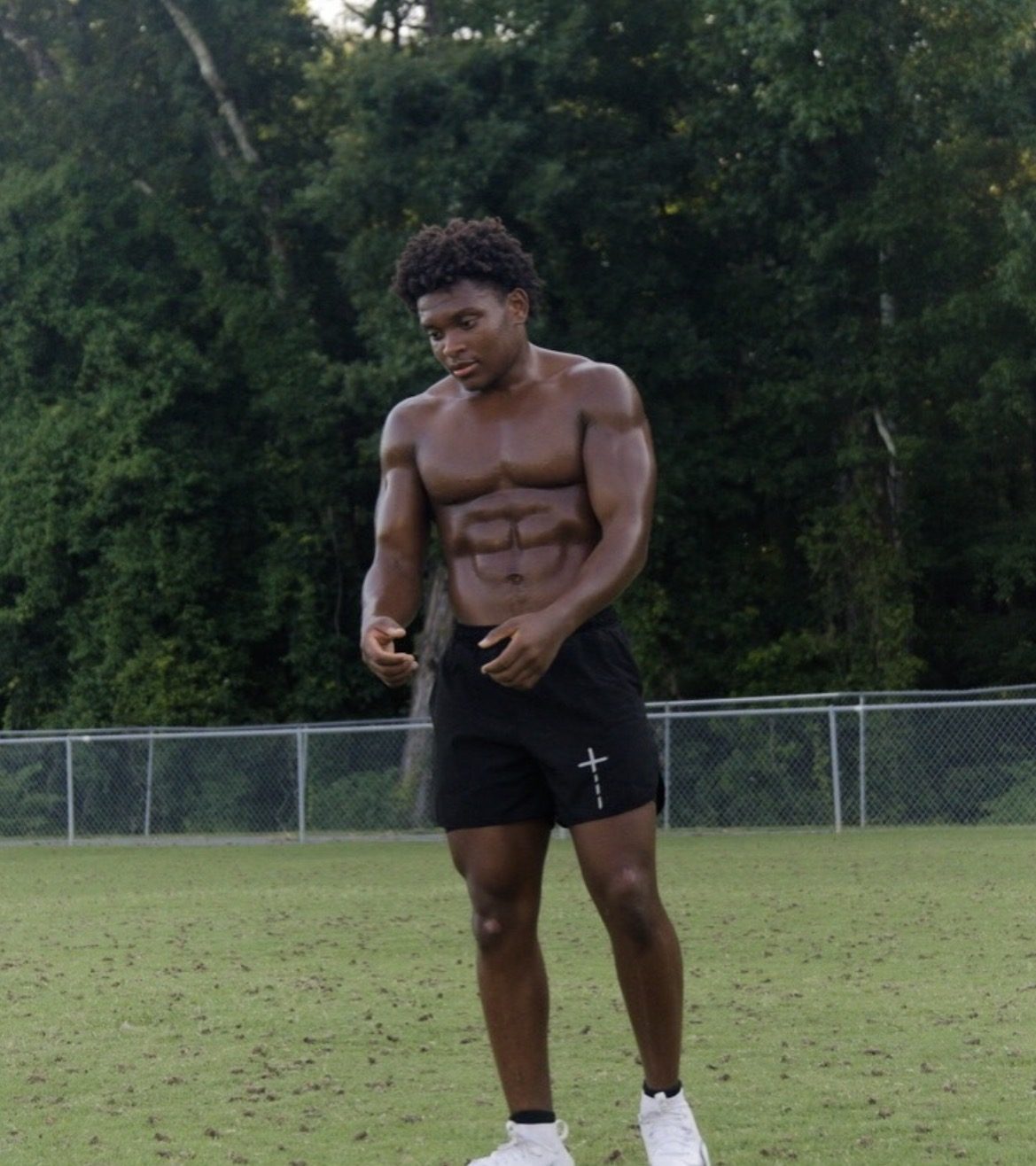 LYFTED sponsored athlete Nate training in LYFTED Christian shorts