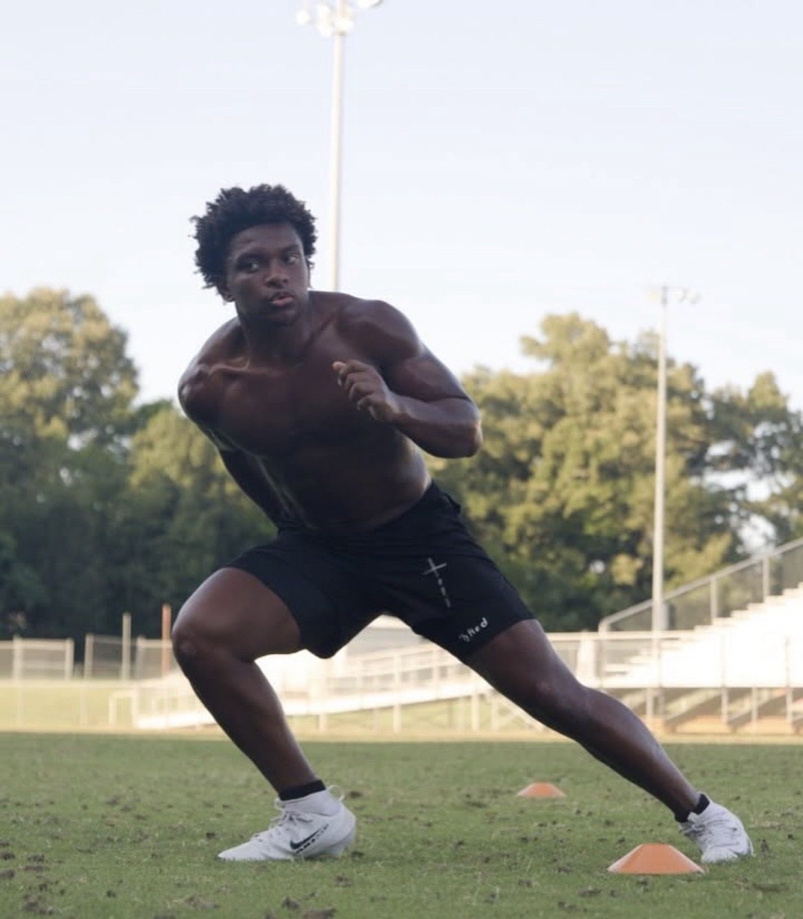 LYFTED sponsored athlete Nate training in LYFTED Christian shorts